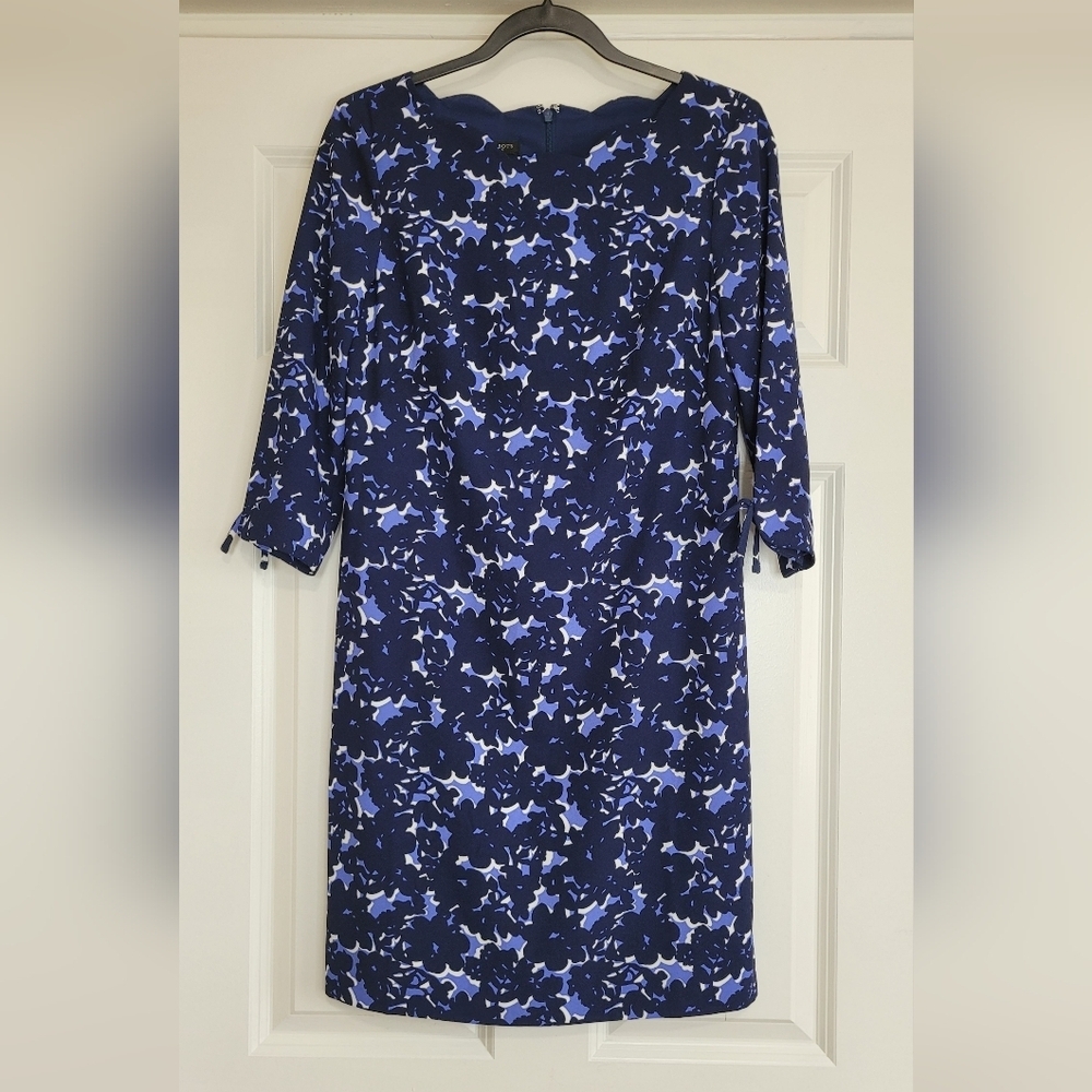 Talbots Navy Floral Sheath Dress - Size 6P (Petite)
